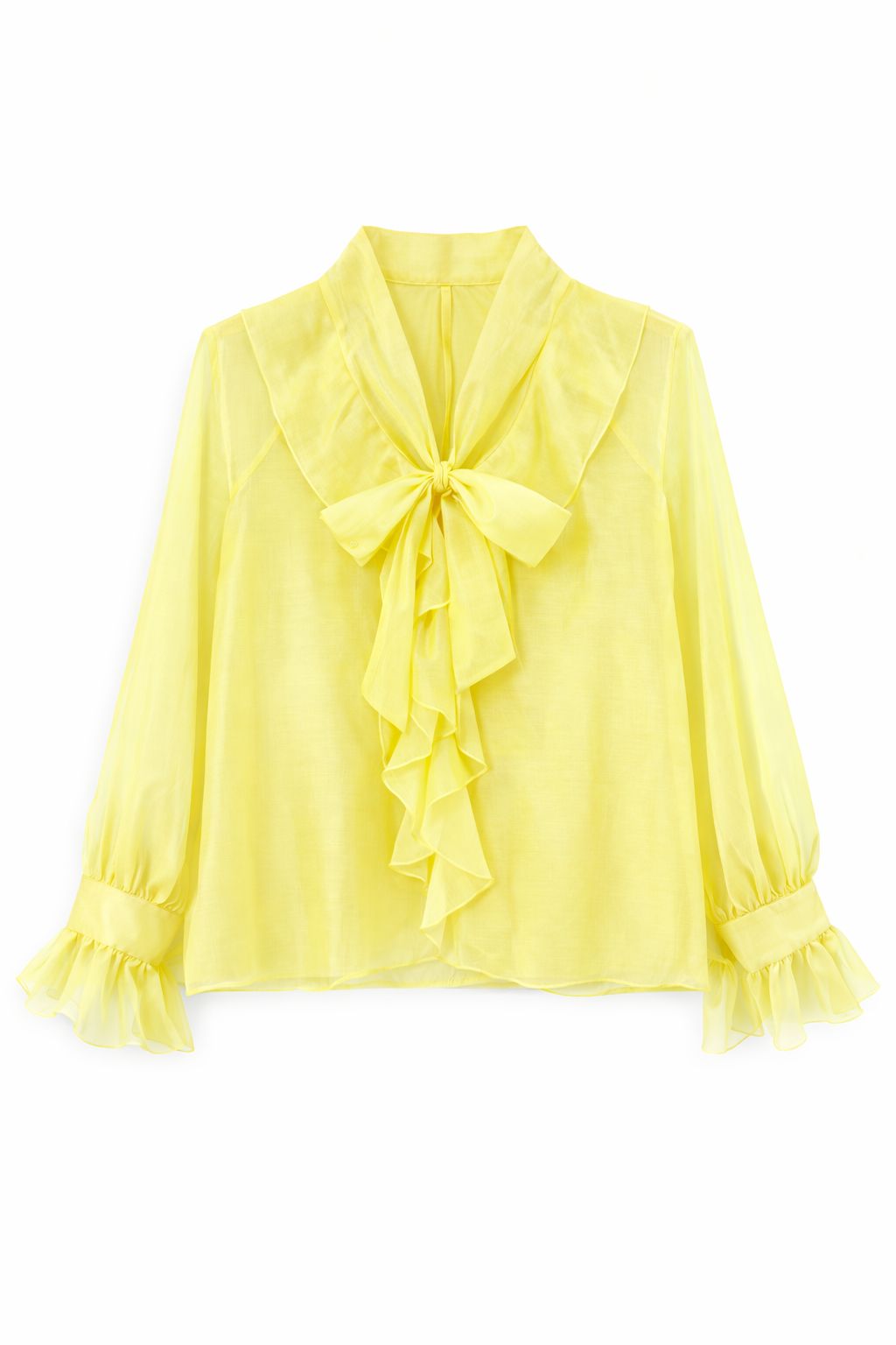 Blusa con Fiocco e Volant in Tessuto Leggero – Eleganza Fluida Made in Italy