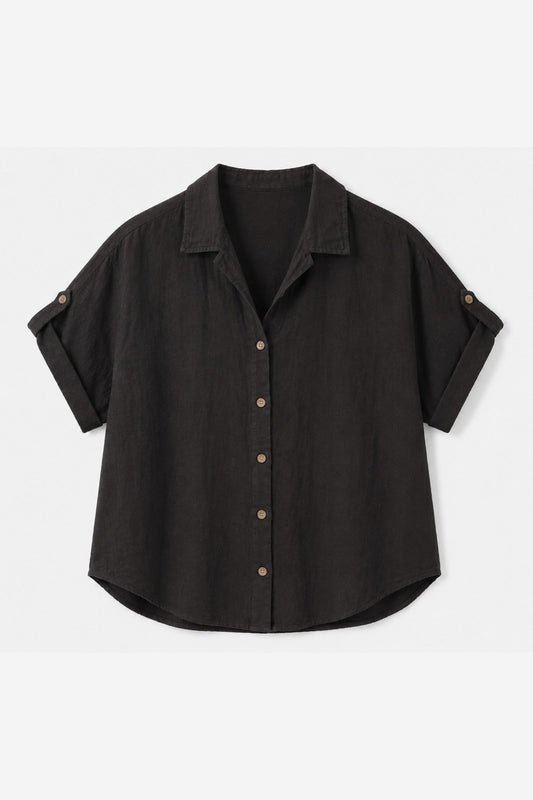 Camicia Lino Donna Maniche Corte Estiva – Made in Italy Filù