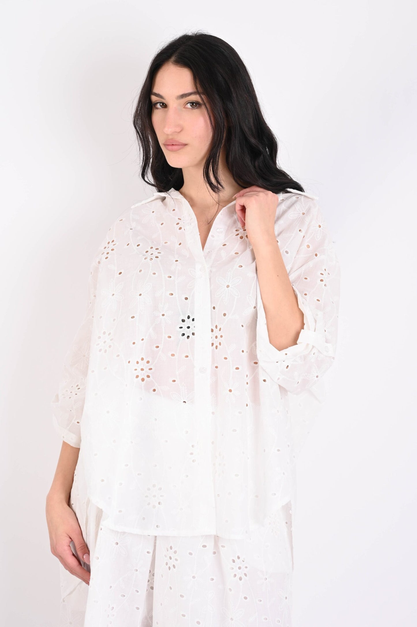 Camicia Over Donna in Sangallo – Made in Italy