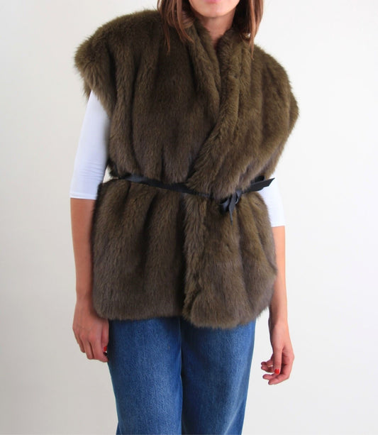 Gilet FREN in eco-pelliccia con cintura – Filù