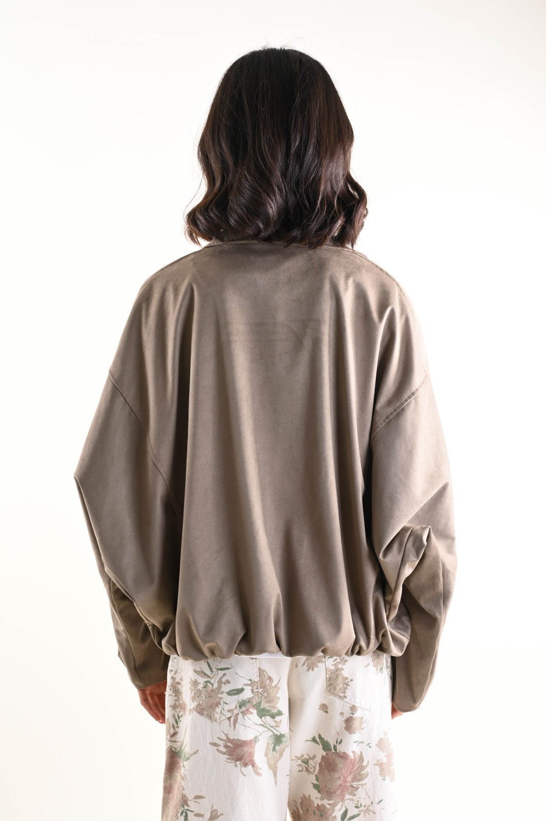 Giacca Scamosciata con Zip