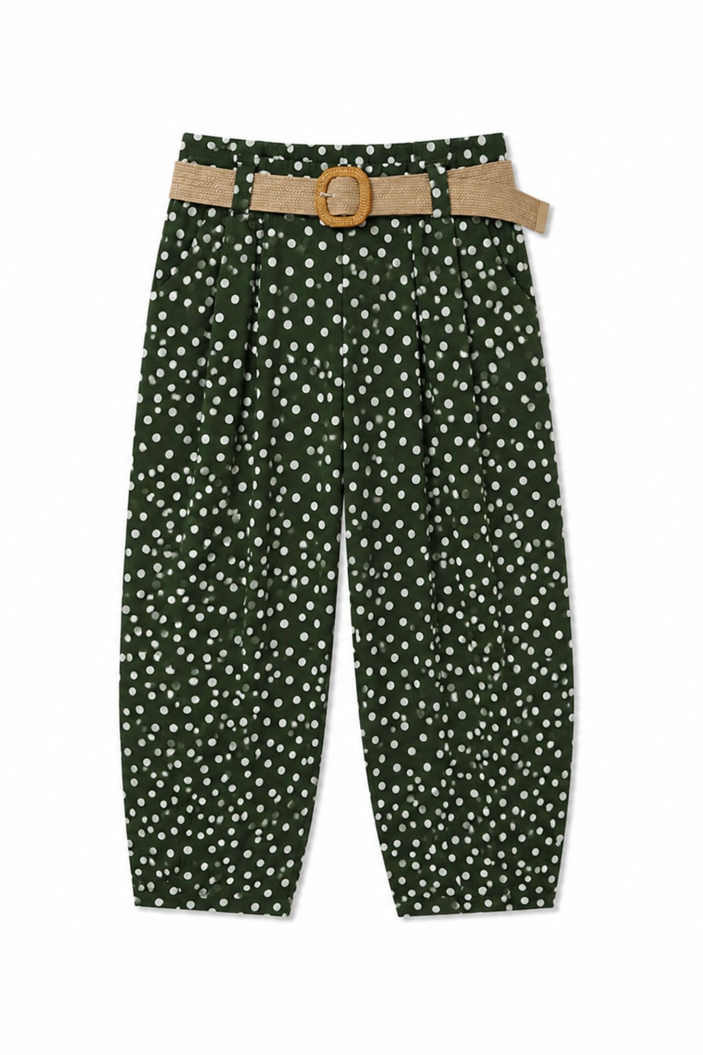 Pantaloni a Pois con Cintura Made in Italy
