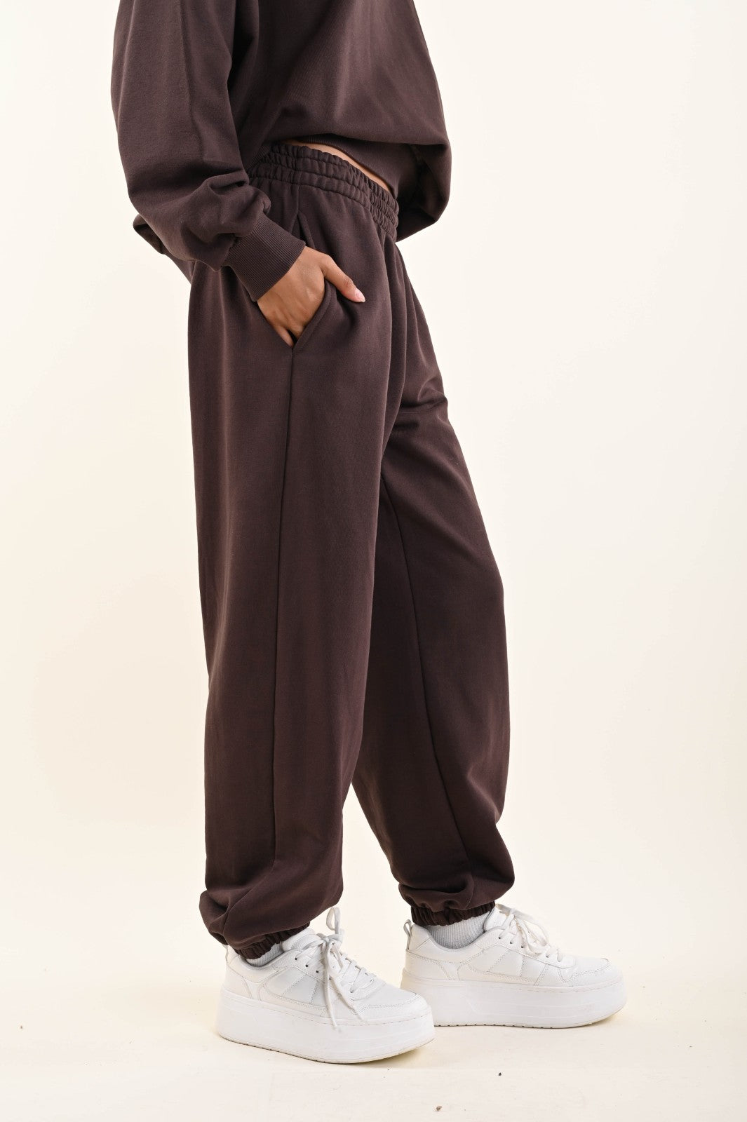 Pantalone SARA in felpa con polsino – 100% cotone