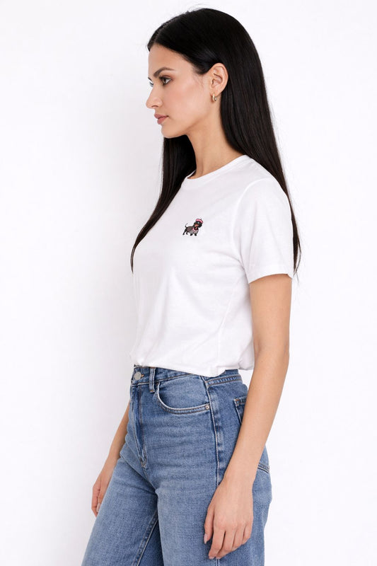 T-Shirt Donna Ricamo Bassotto – Made in Italy