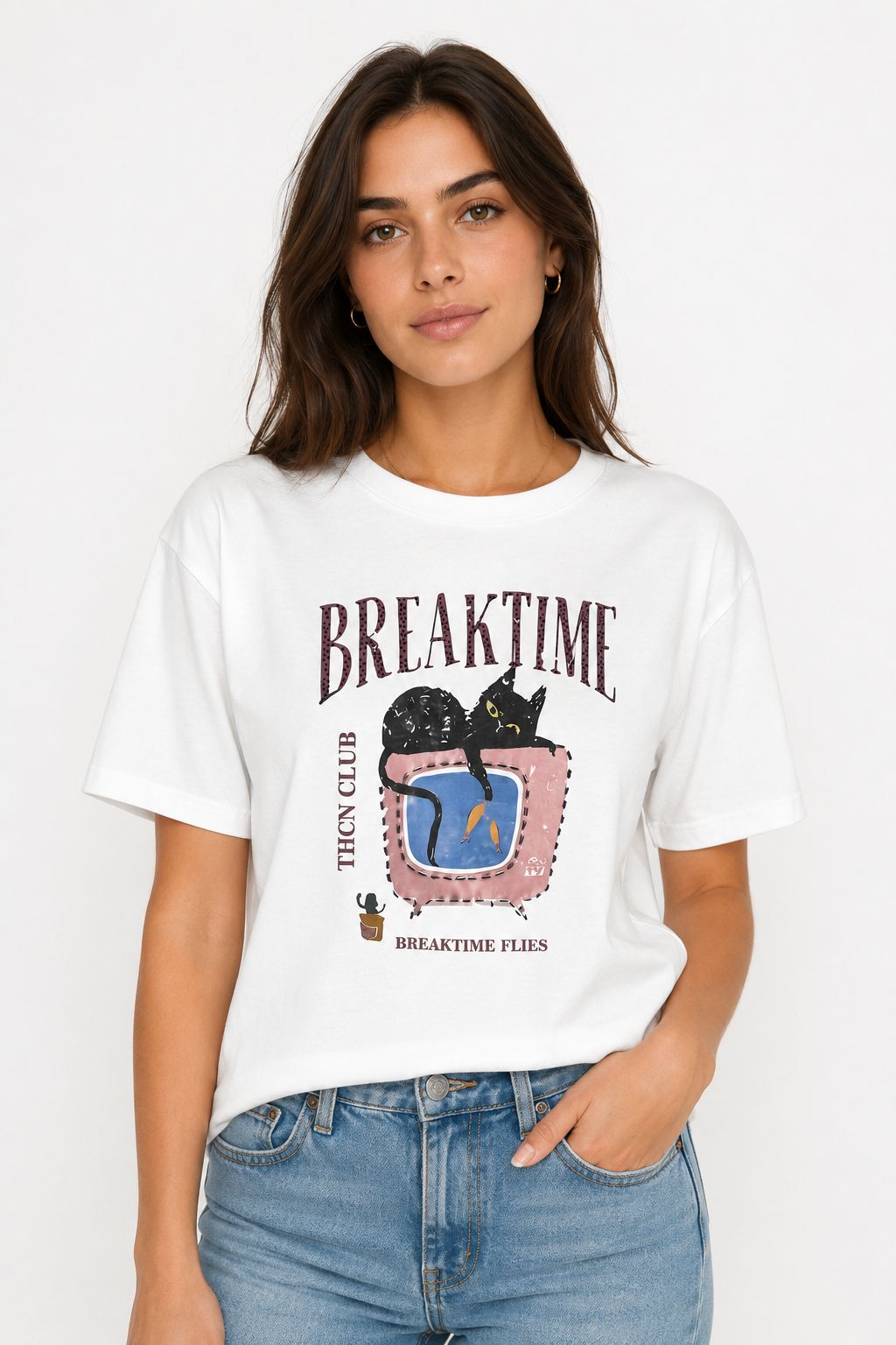 T-Shirt Donna Breaktime in Cotone Made in Italy