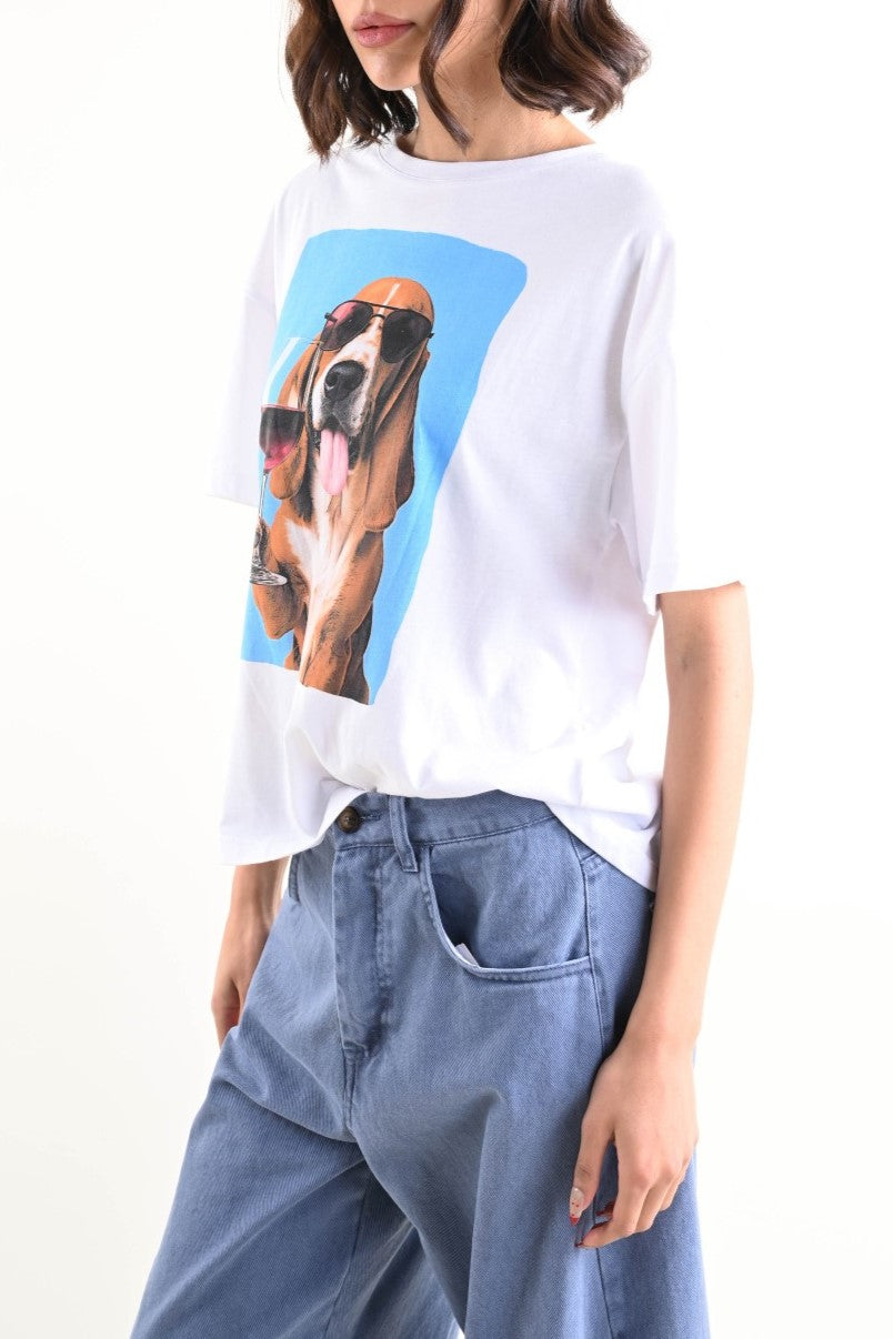 T-Shirt Kira con Stampa Bassotto