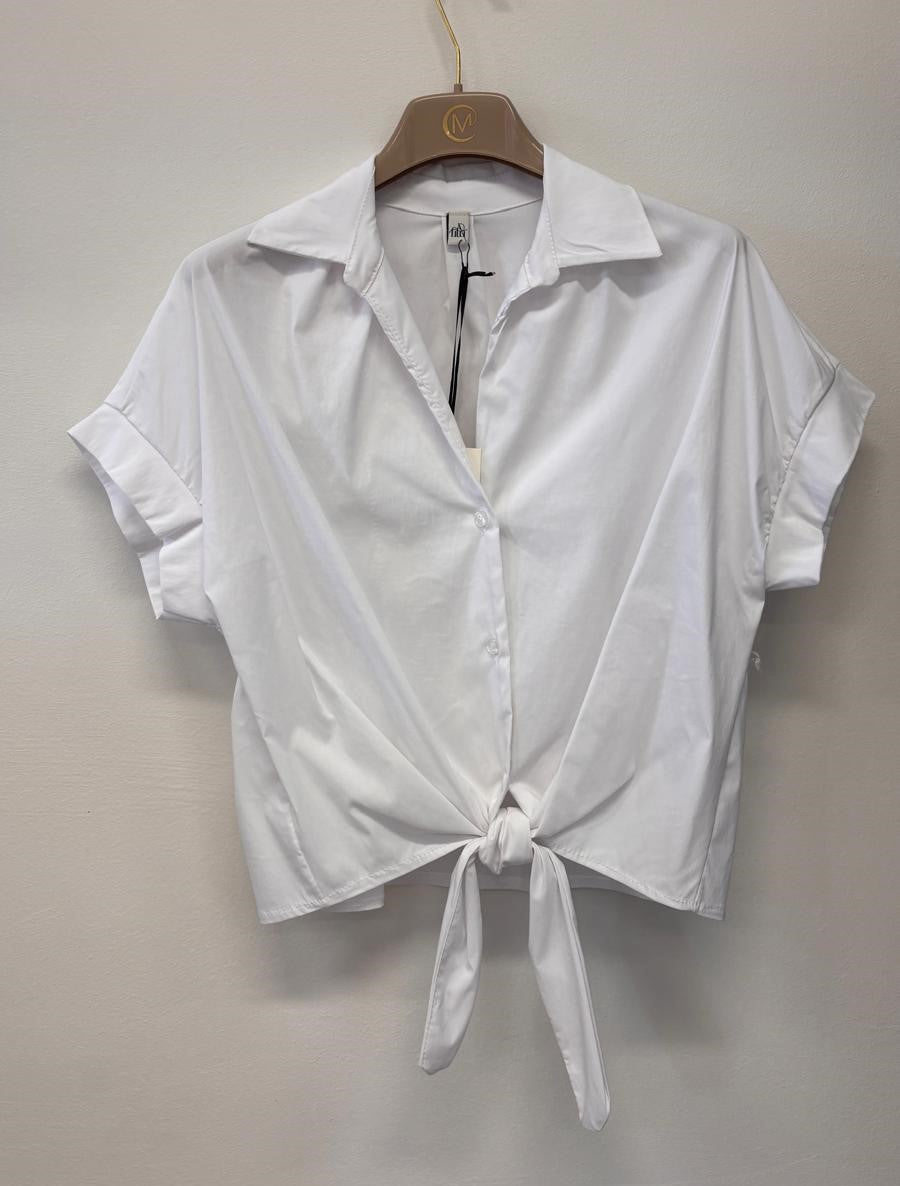 Camicia in Viscosa con Nodo Frontale Donna – Made in Italy