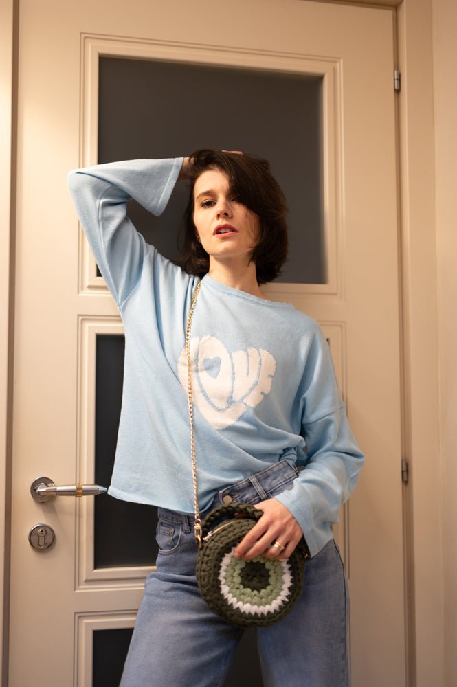 Maglia intarsiata Paola “Love” - Il mio negozio