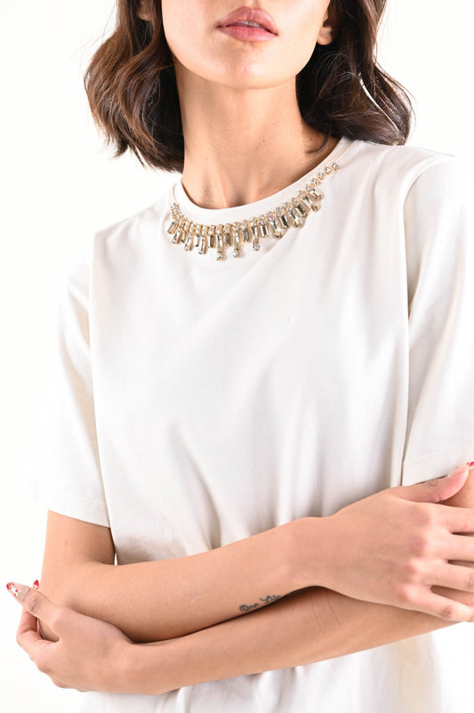 T-Shirt Gioia – T-Shirt con Girocollo Gioiello