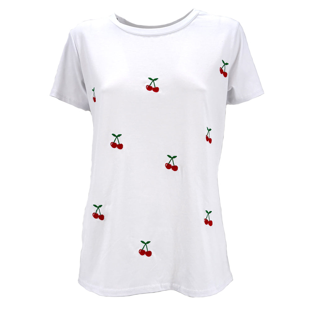 T-Shirt Mimì con ricamo "Ciliegie"