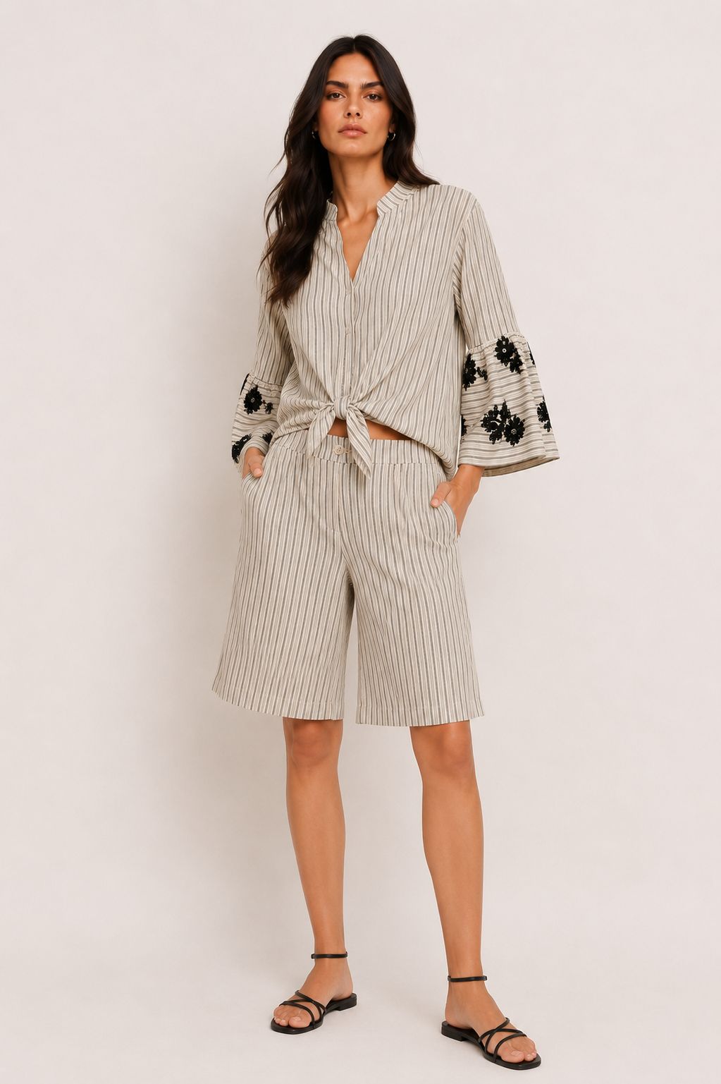 Bermuda Donna a Righe Burro Made in Italy