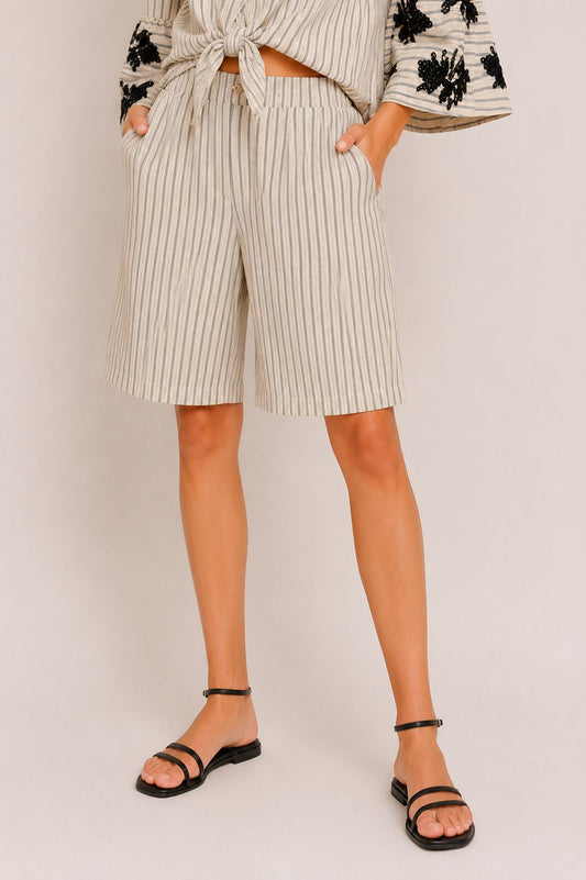 Bermuda Donna a Righe Burro Made in Italy