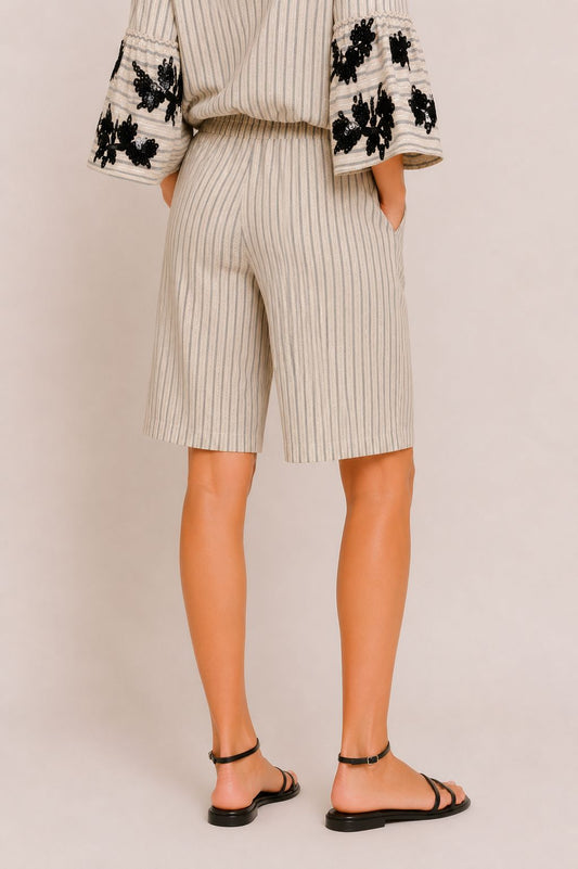 Bermuda Donna a Righe Burro Made in Italy