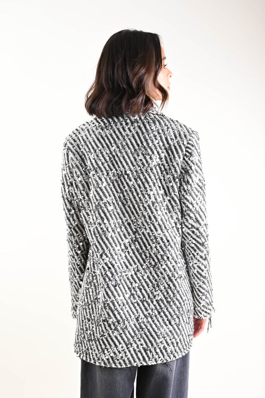 Blanca Blazer in Tweed con Paillettes