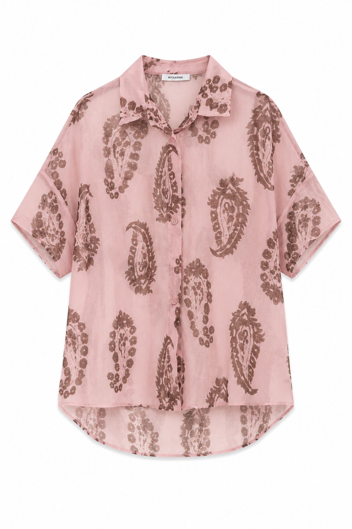 Camicia Asimmetrica Fantasia Paisley in Tencel Made in Italy
