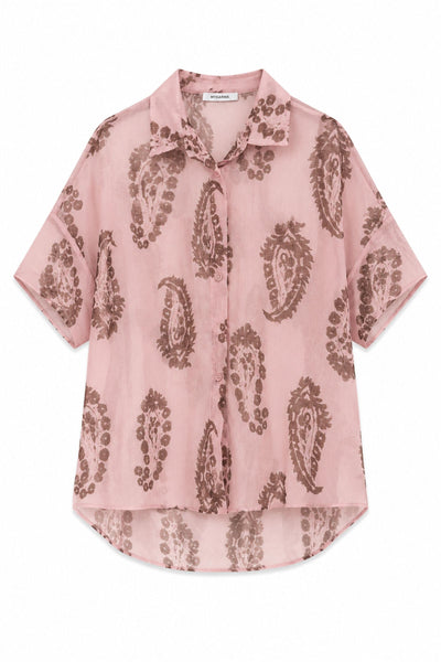 Camicia Asimmetrica Fantasia Paisley in Tencel Made in Italy