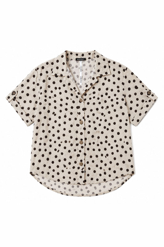 Camicia Donna Pois Misto Lino Estiva – Made in Italy Filù