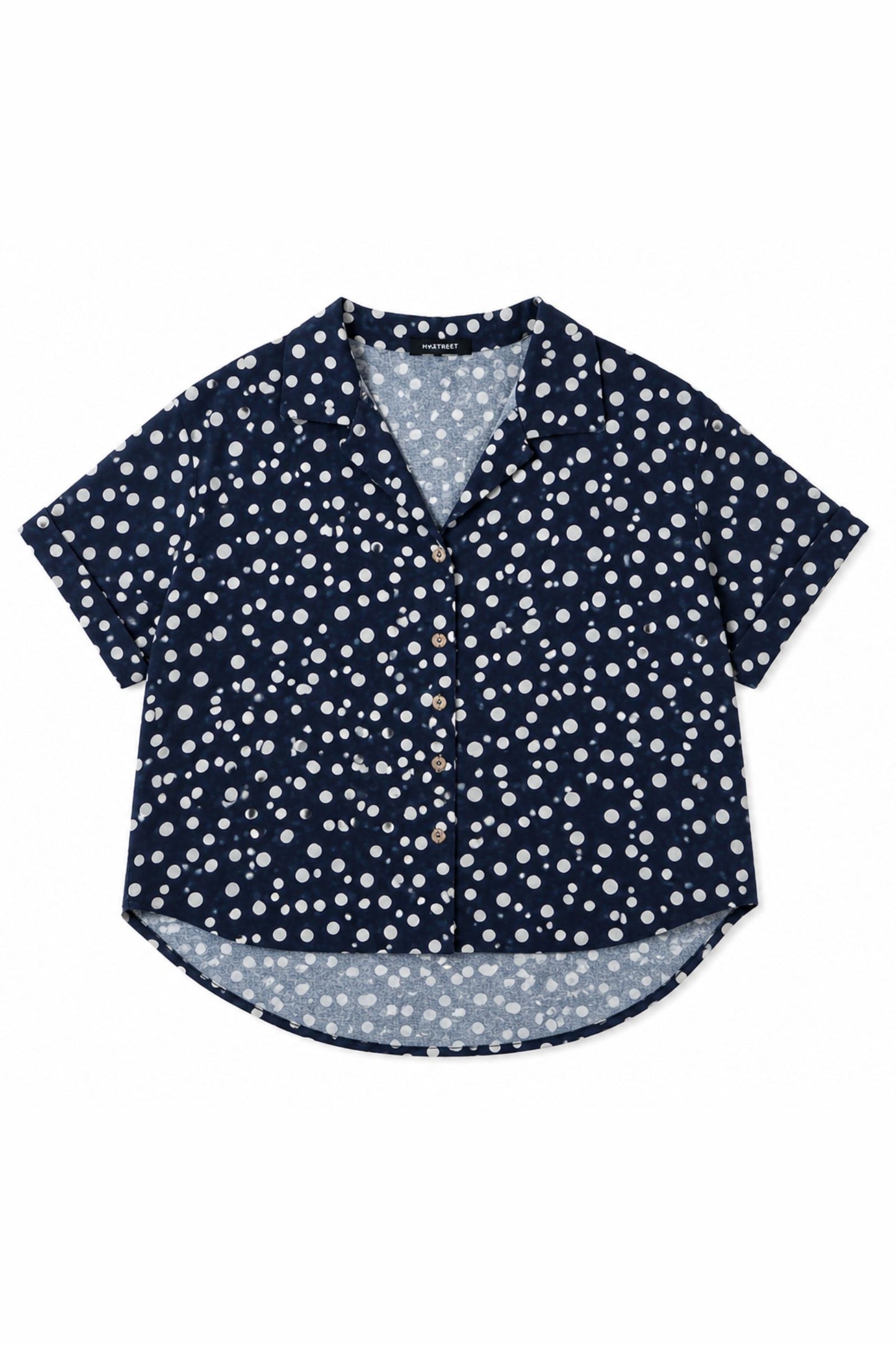 Camicia a Pois in Misto Lino Made in Italy