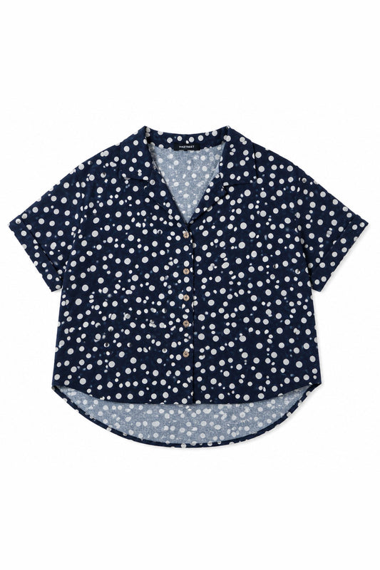 Camicia Donna Pois Misto Lino Estiva – Made in Italy Filù