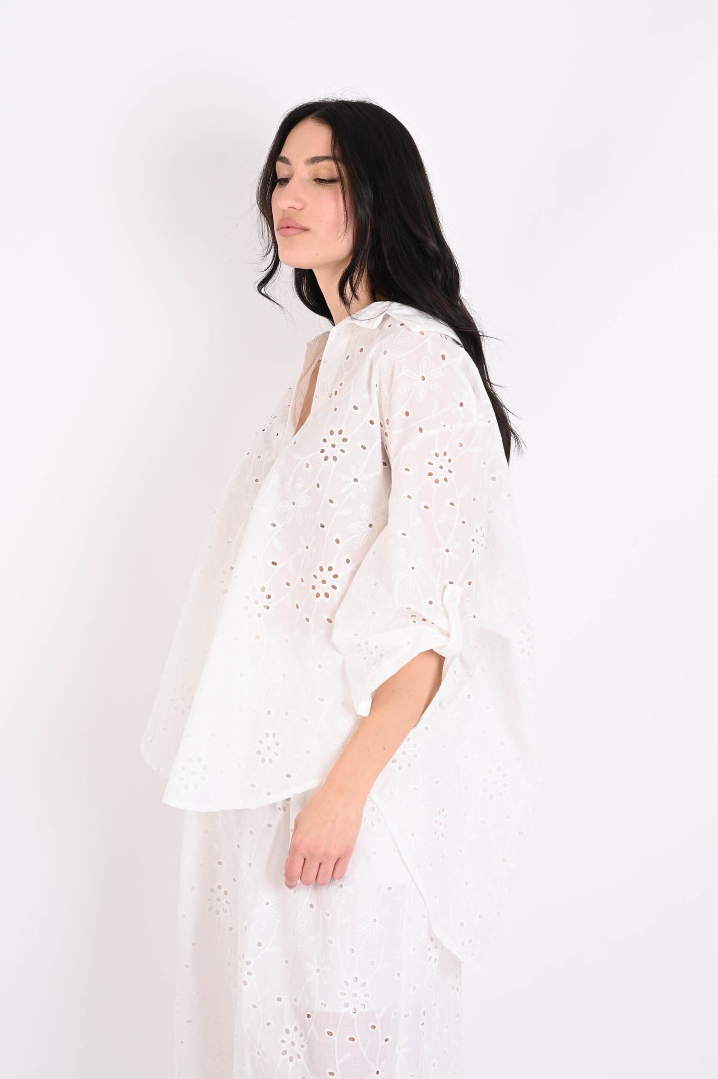 Camicia Over Donna in Sangallo – Made in Italy