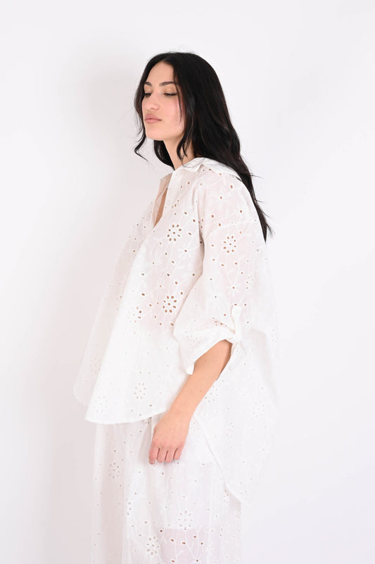 Camicia Over Donna in Sangallo – Made in Italy