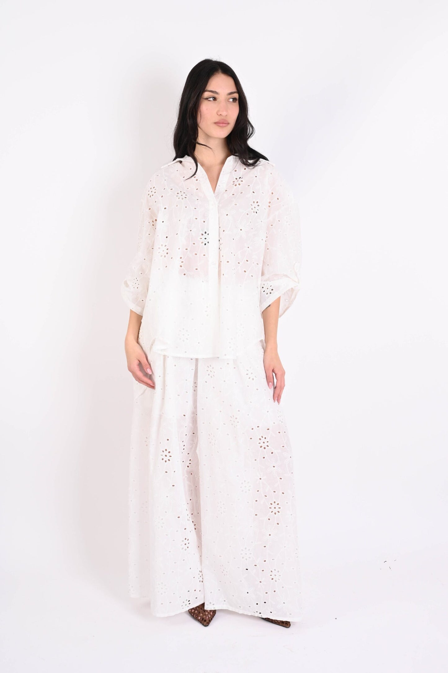 Camicia Over Donna in Sangallo – Made in Italy
