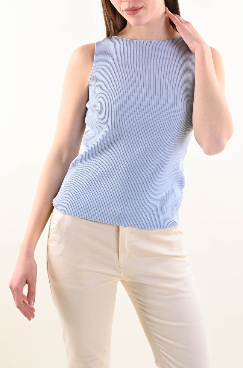 Canotta Donna a Costine – Top Basic Elasticizzato Filù