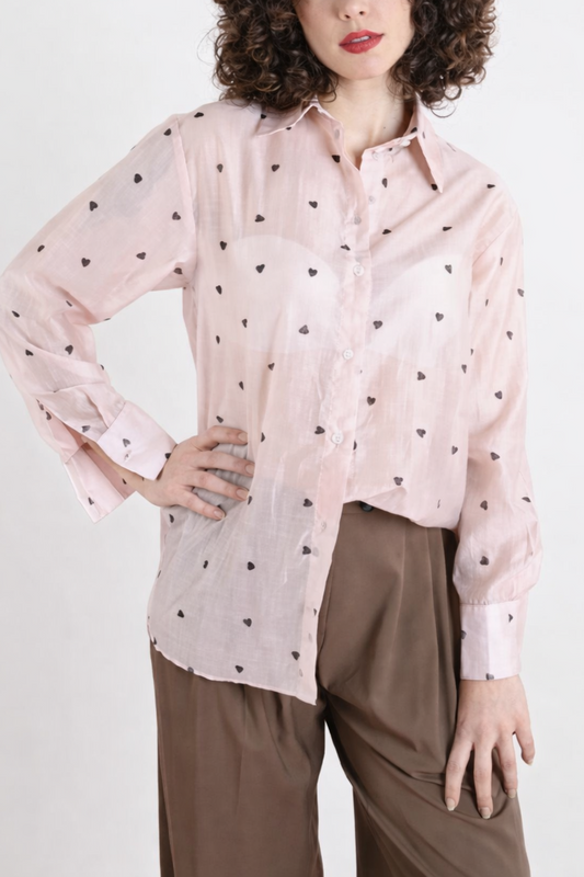 Camicia Donna con Cuoricini – Made in Italy Filù