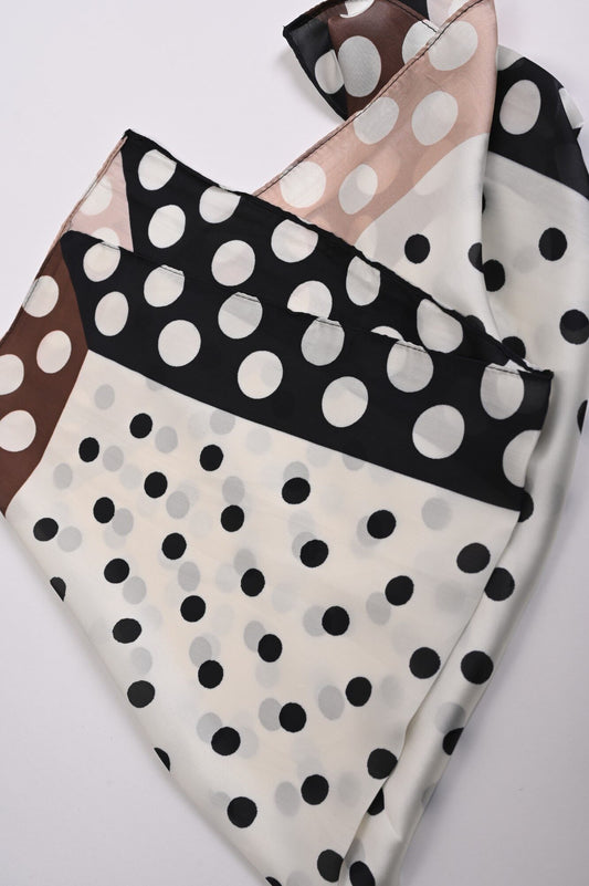 Foulard Donna Fantasia Polka Dots Moro – Accessorio Elegante Filù