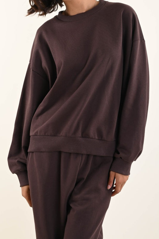 Felpa SARA in cotone – Girocollo donna casual