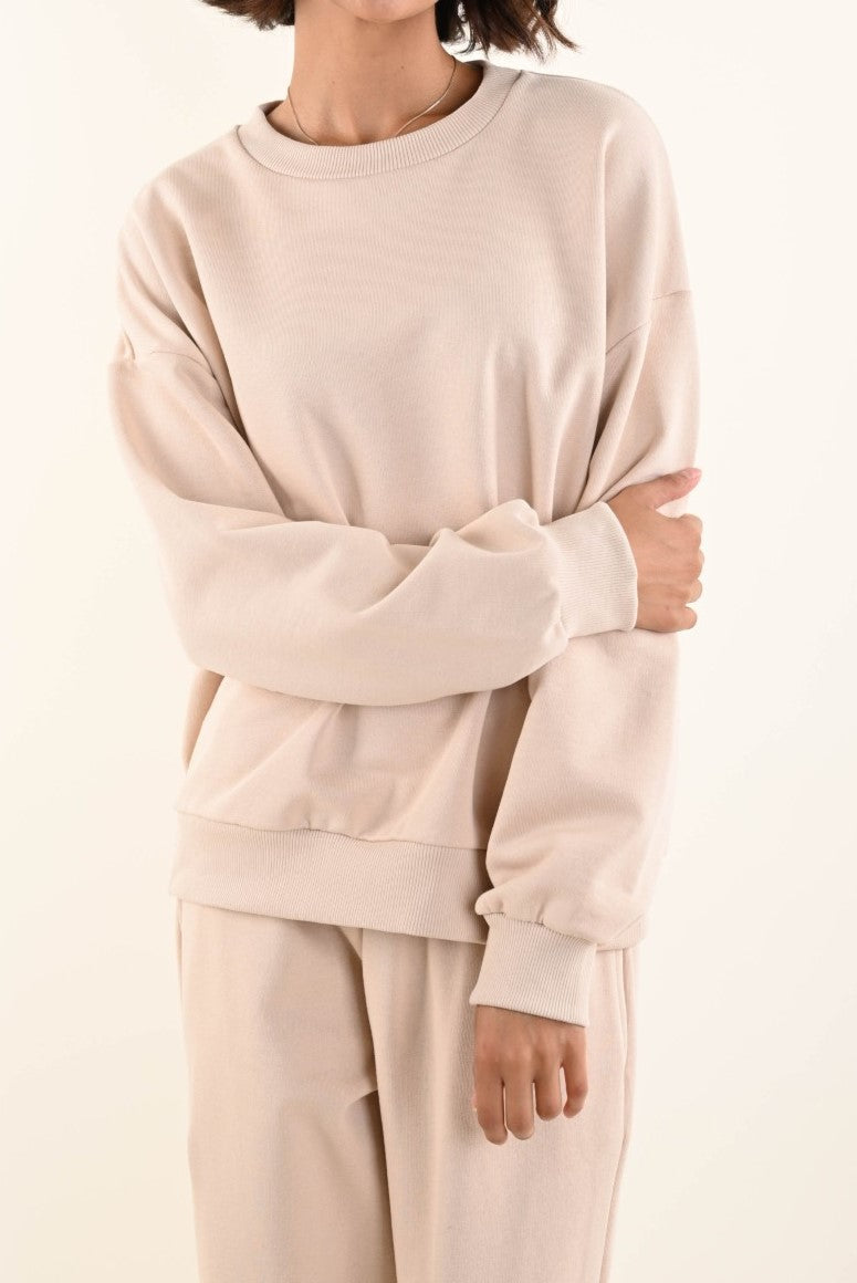 Felpa SARA in cotone – Girocollo donna casual