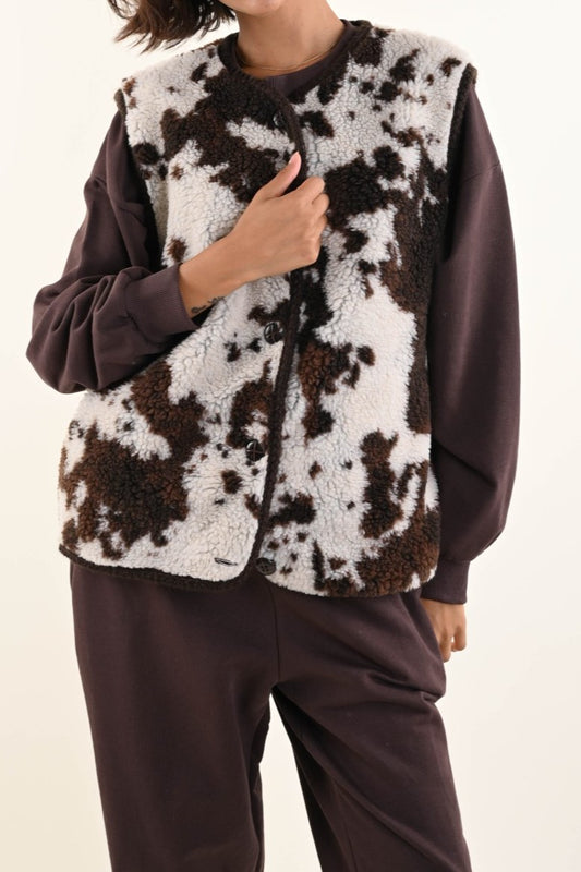 Gilet Teddy Fantasia Muccata – Caldo, trendy e avvolgente