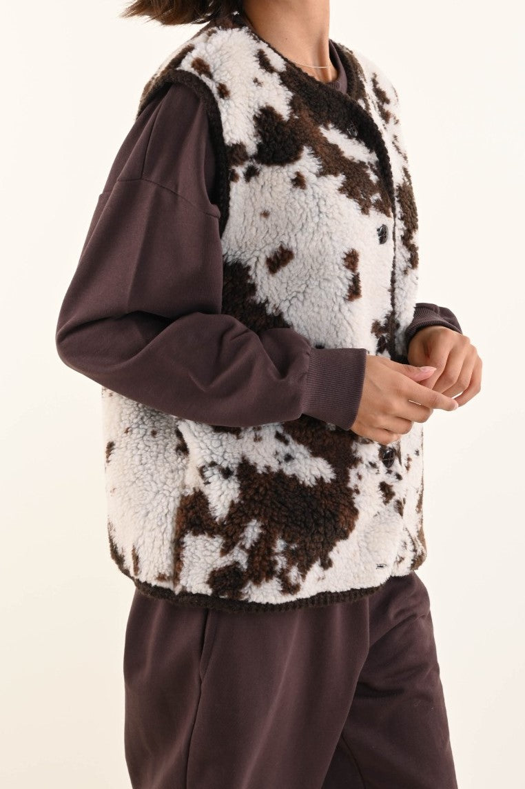 Gilet Teddy Fantasia Muccata – Caldo, trendy e avvolgente