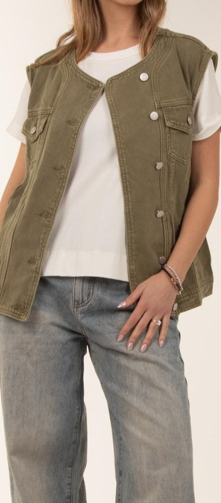 Gilet Denim in Cotone – Made in Italy | Simphony