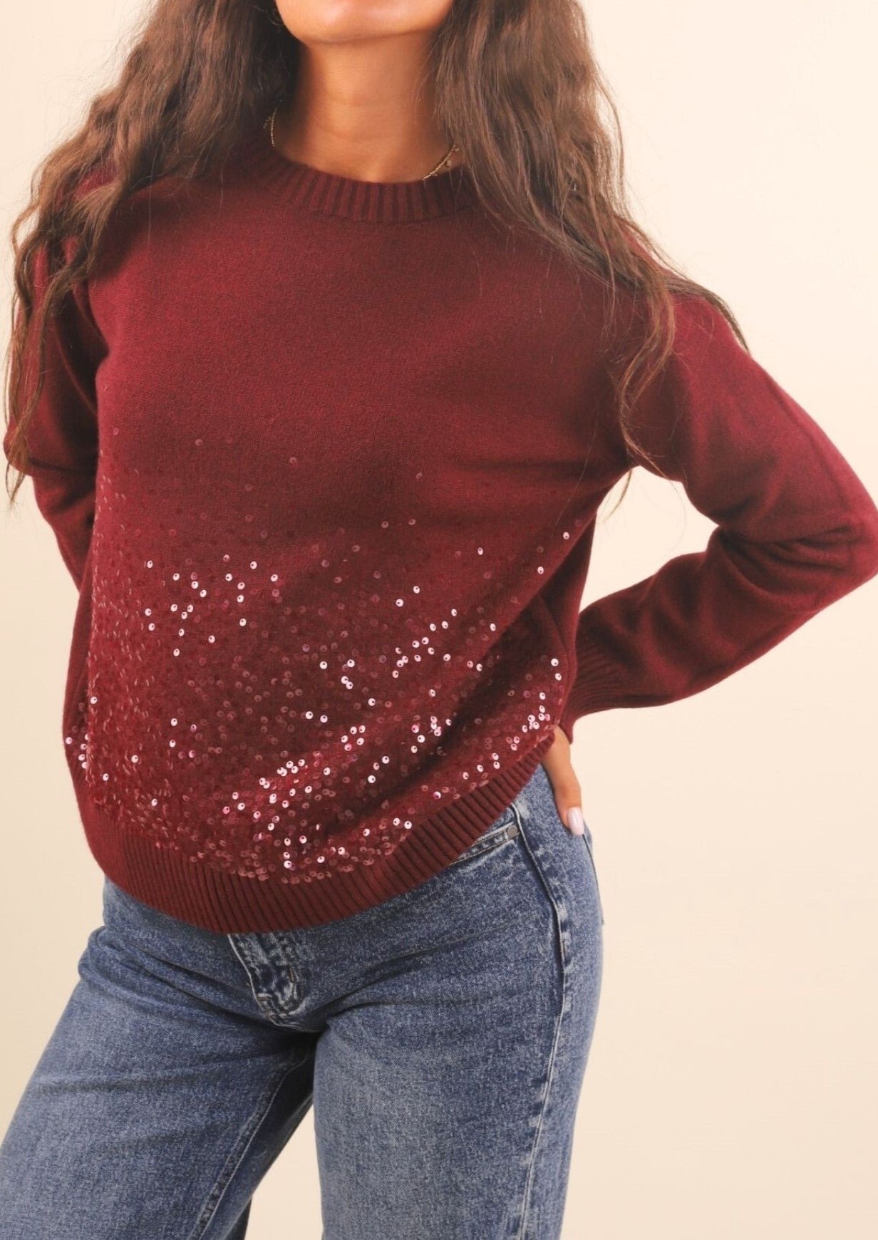 Maglia SHEILA con paillettes dégradé – Glamour e versatile
