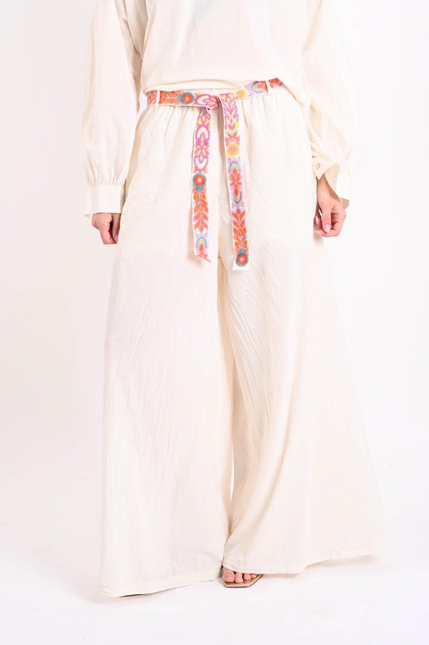 Pantaloni Ampi Donna con Fusciacca – Made in Italy