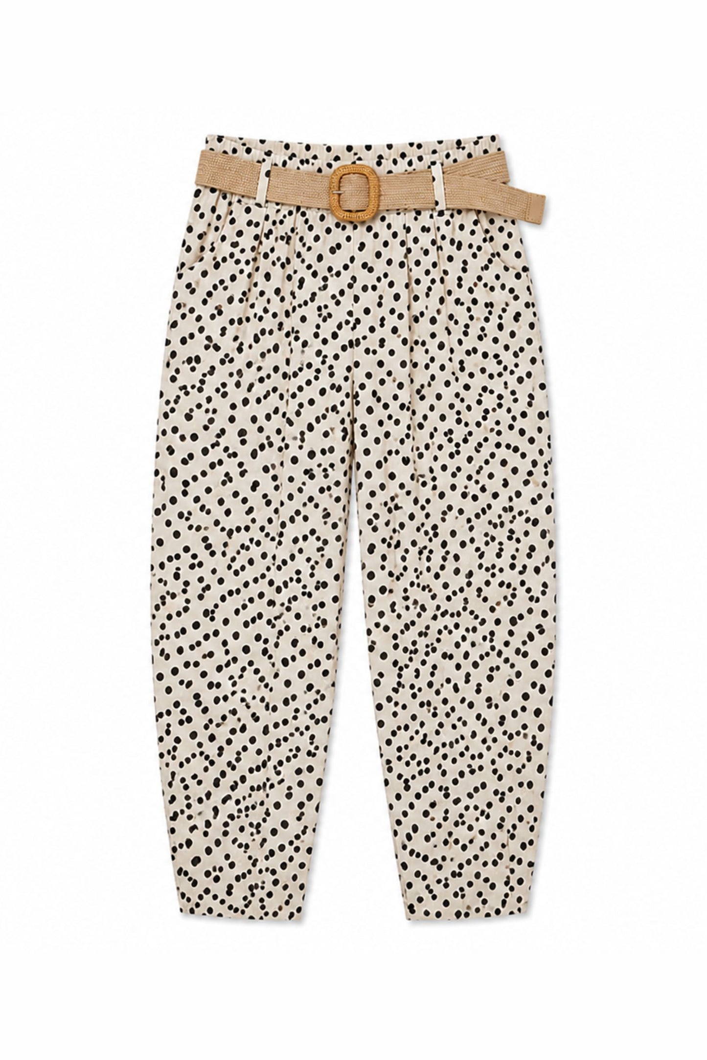 Pantaloni a Pois con Cintura Made in Italy