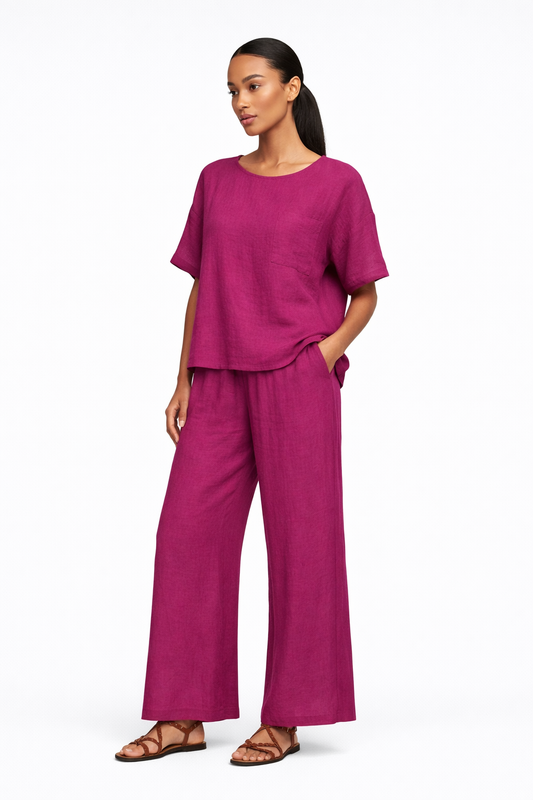 Pantaloni Ampi in Misto Lino – Made in Italy