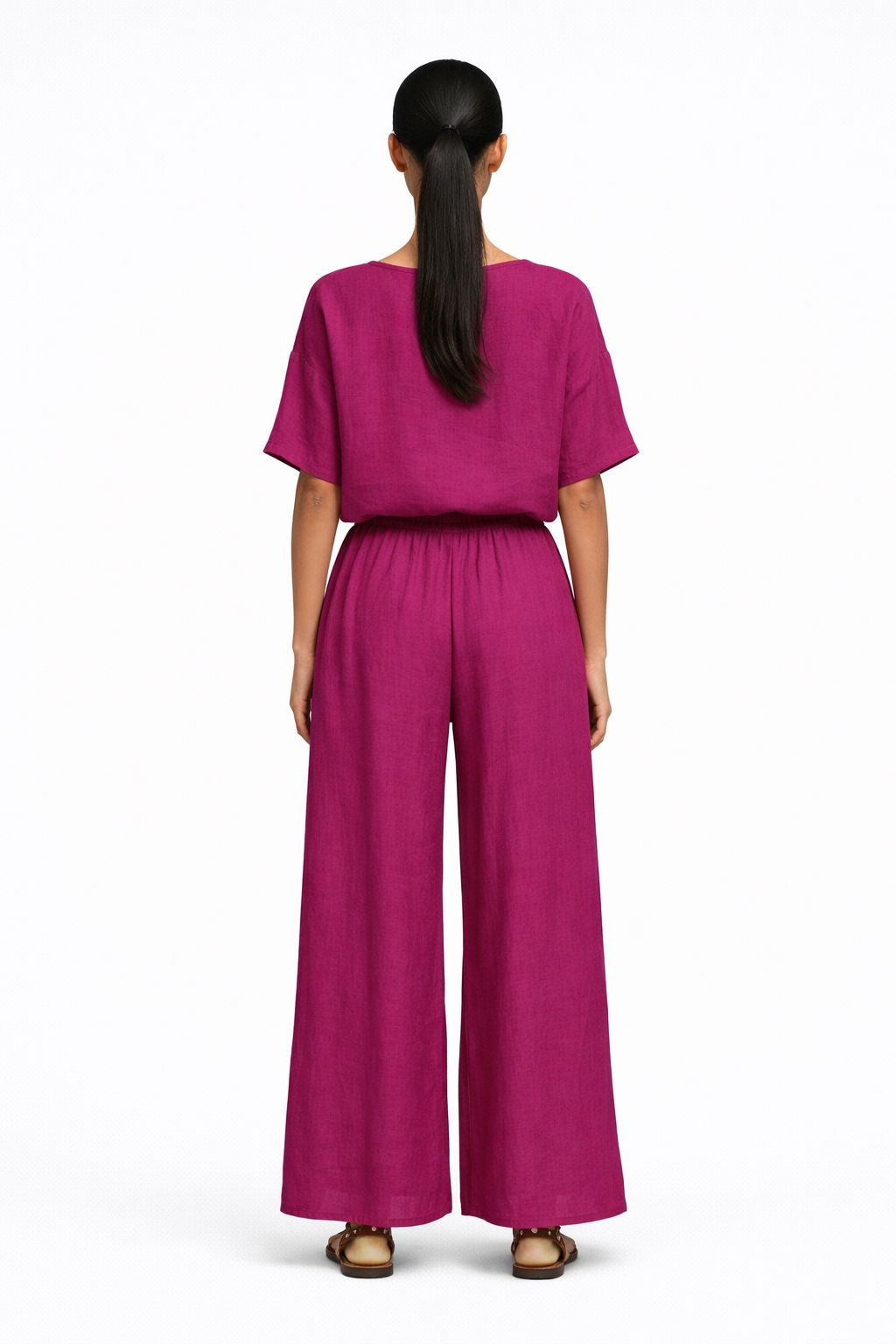 Pantaloni Ampi in Misto Lino – Made in Italy