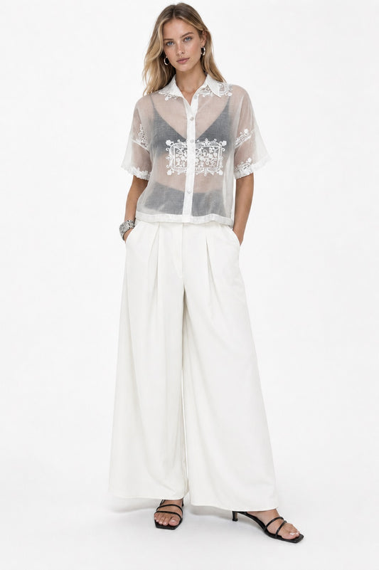 Pantaloni Ampi e Fluidi con Pinces Donna – Made in Italy