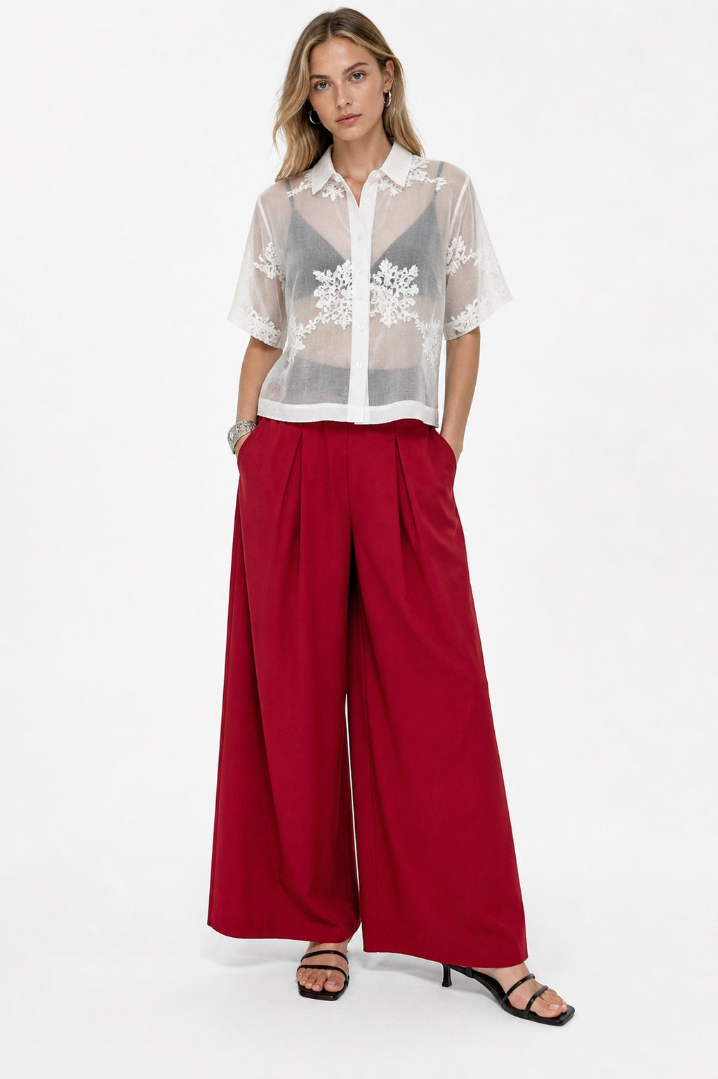 Pantaloni Ampi e Fluidi con Pinces Donna – Made in Italy