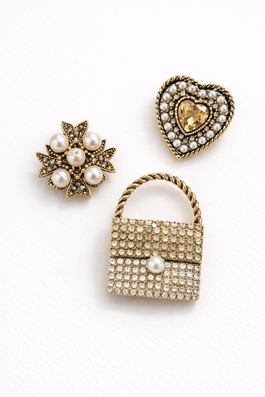 Set 3 Spille Donna Eleganti – Borsa, Cuore e Fiore Myastreet