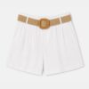 Shorts Donna Lino con Cintura Rafia Estate – Made in Italy Filù