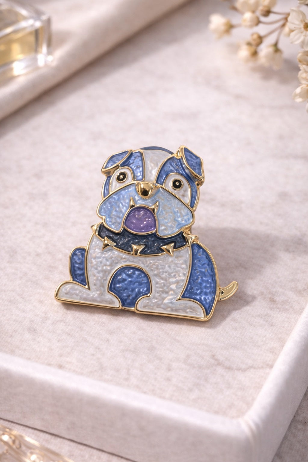 Spilla Bulldog Inglese Smaltata – Accessorio Donna Statement