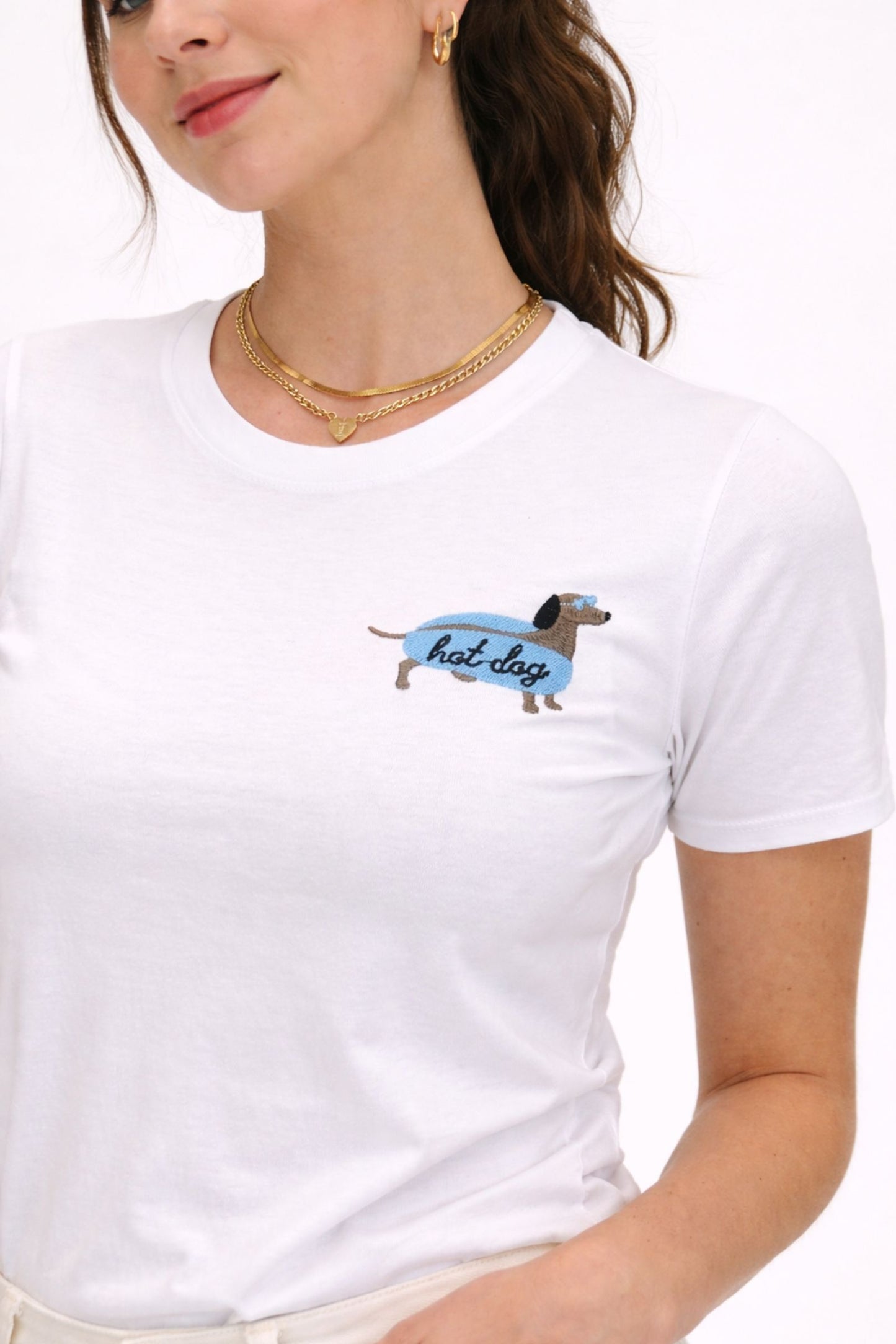 T-Shirt Donna Ricamo Hot Dog – Made in Italy