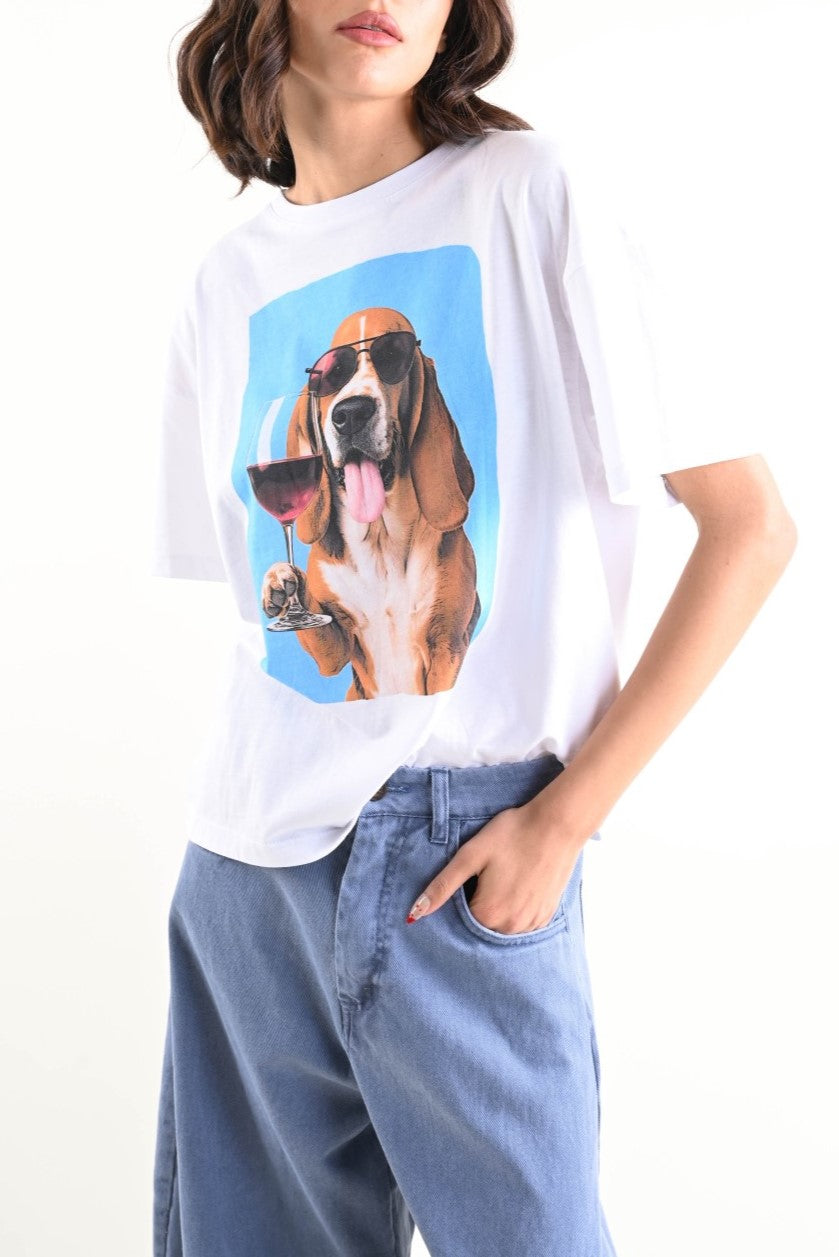 T-Shirt Kira con Stampa Bassotto