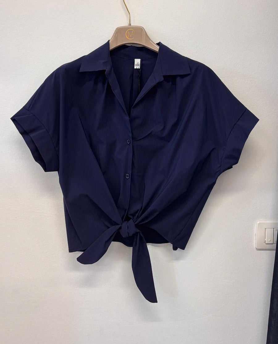 Camicia in Viscosa con Nodo Frontale Donna – Made in Italy