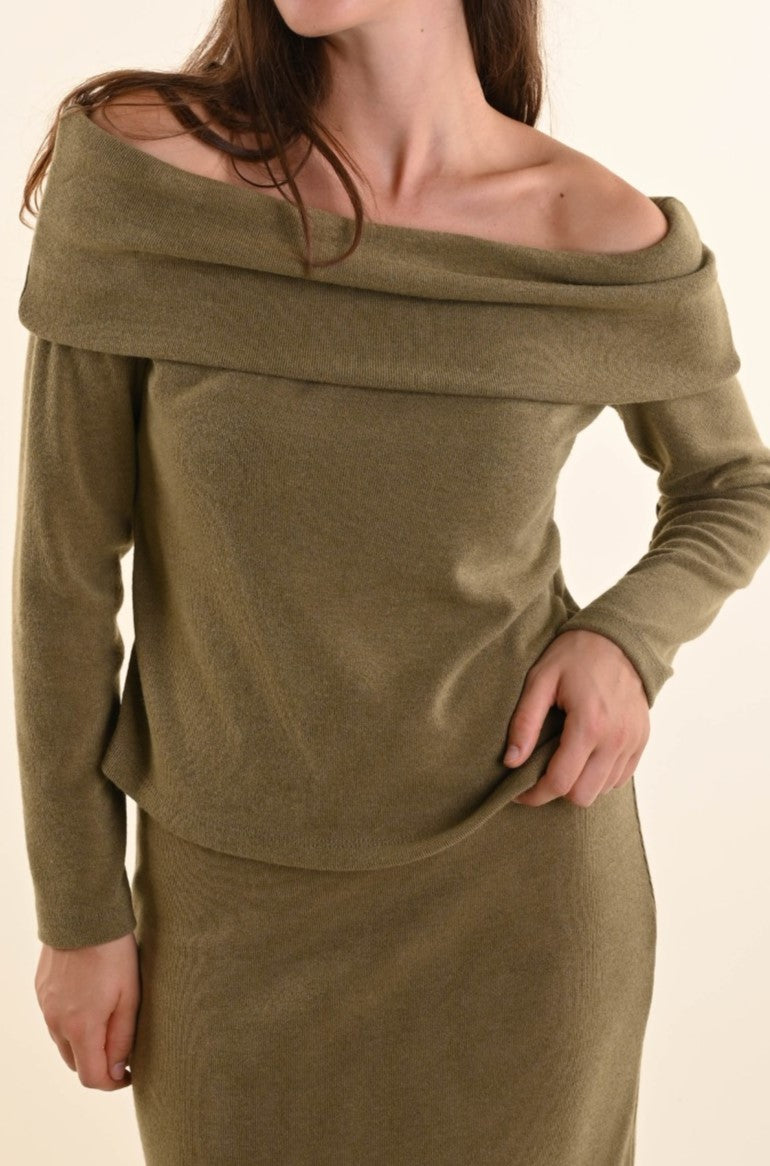 Maglia Brigitte – Maglia con scollo Bardot