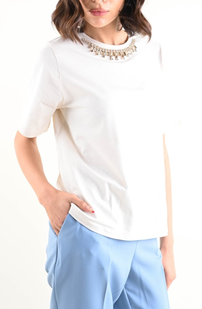 T-Shirt Gioia – T-Shirt con Girocollo Gioiello