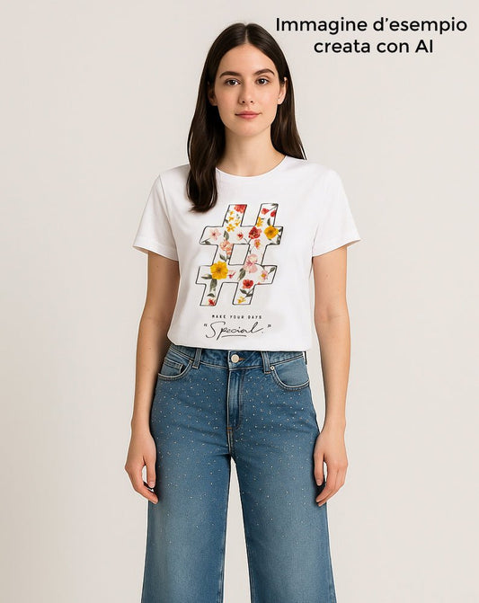 T-Shirt Mary con Hashtag Floreale Special - Il mio negozio